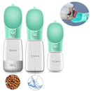 Garrafa de Água Para Cachorro Portátil Com Porta Ração